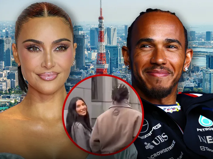Kim Kardashian is spotted with Lewis Hamilton in Tokyo.